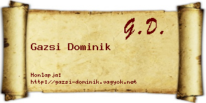 Gazsi Dominik névjegykártya